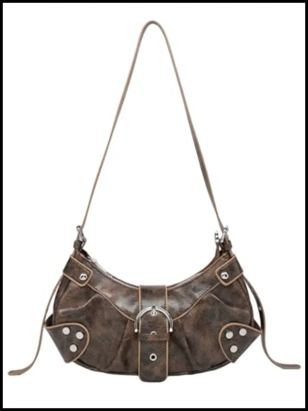 Pleated Hobo Shoulder Bag Faux Leather Clutch Handbag